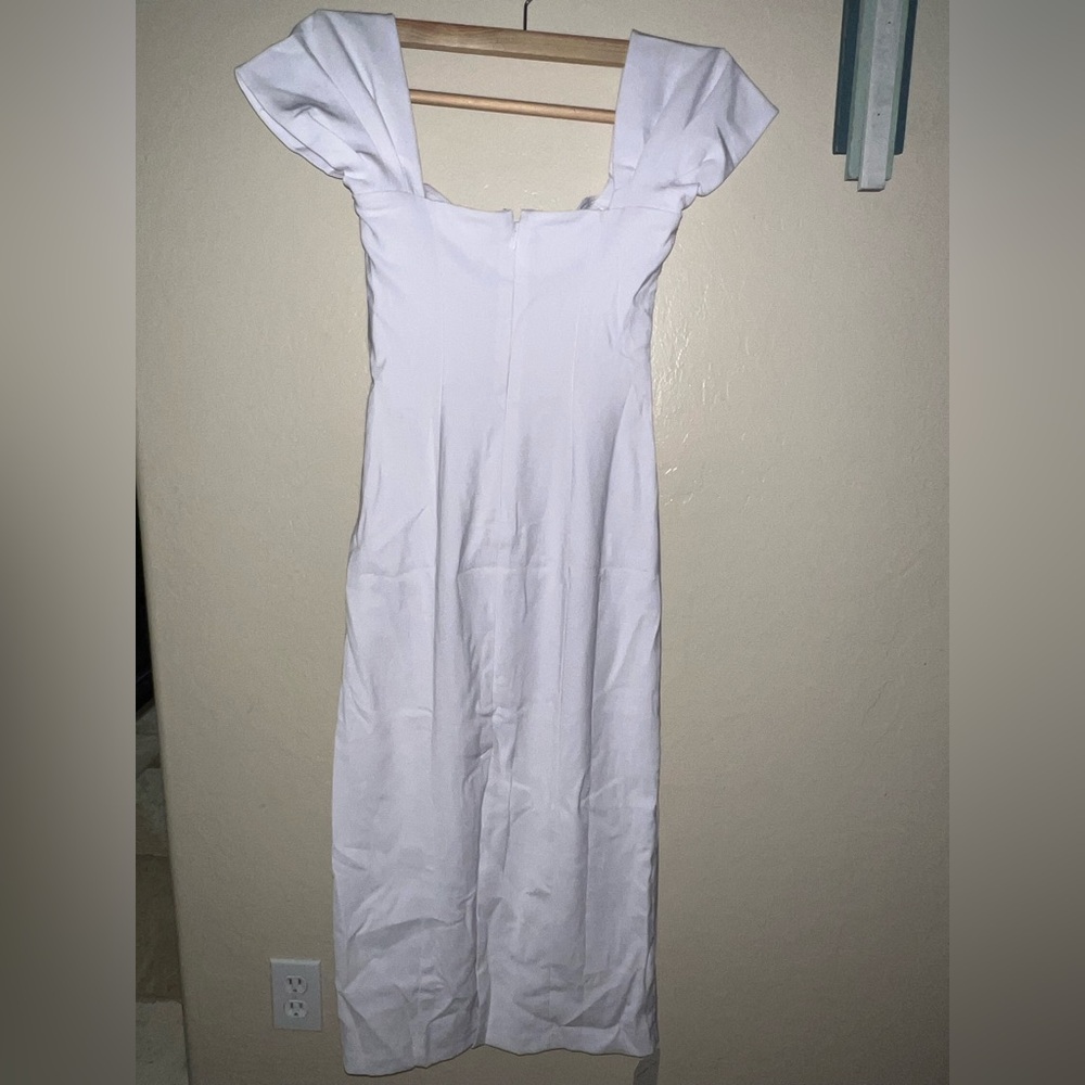 Abercrombie & Fitch White Off-The-Shoulder Midi Dress - Picture 3 of 4